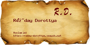 Ráday Dorottya névjegykártya